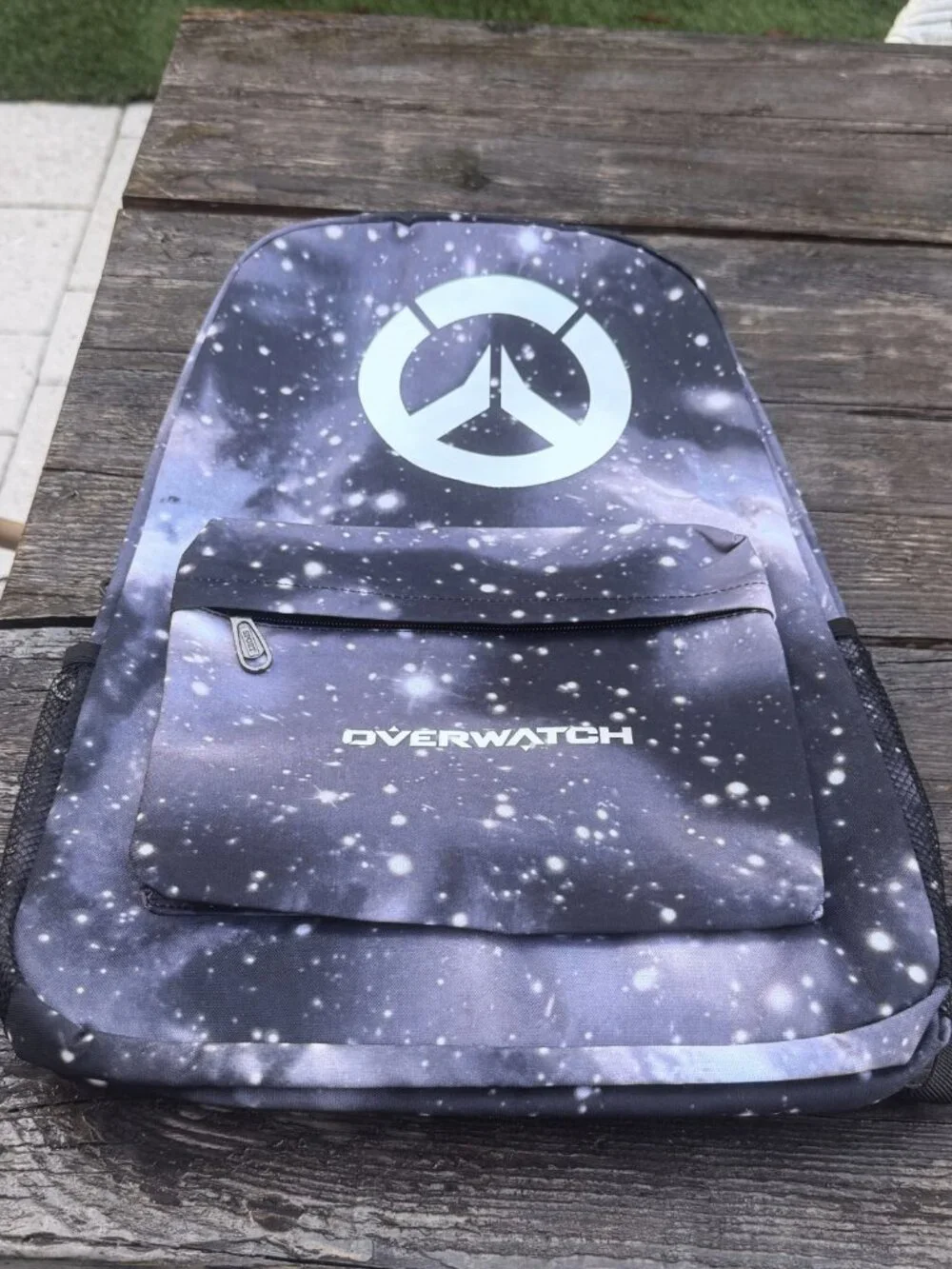 RARE Overwatch Space Galaxy Backpack - Video Gaming Bag Sport Grey Black Unused